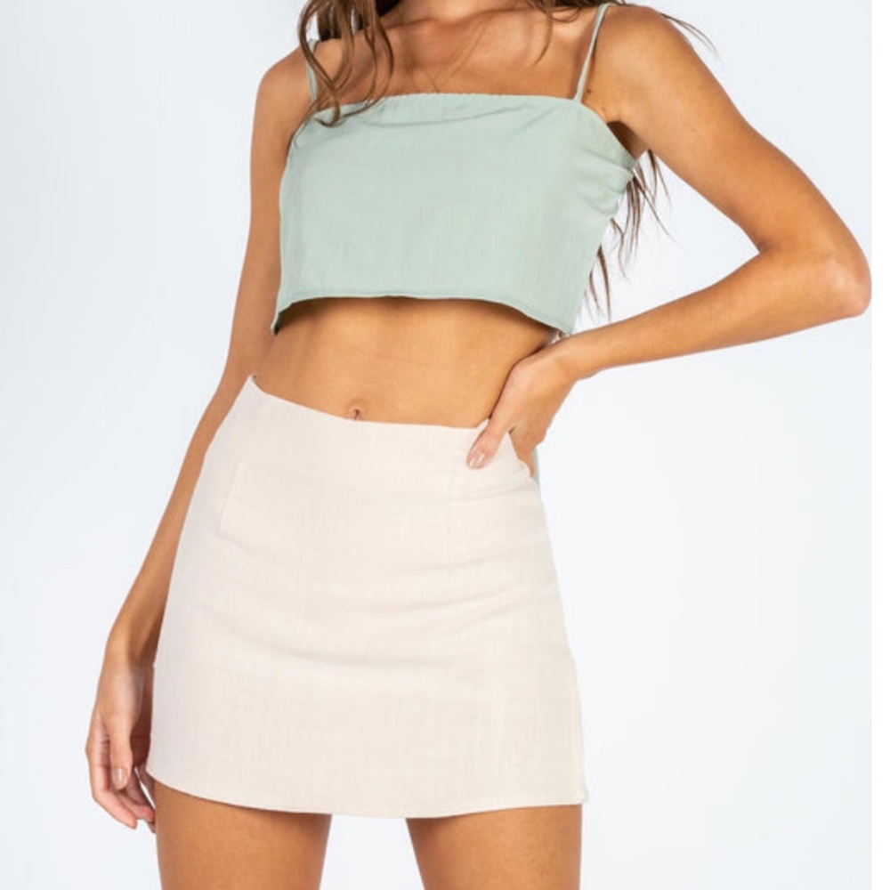 PRINCESS POLLY - SELBY MINI SKIRT OATMEAL NWOT